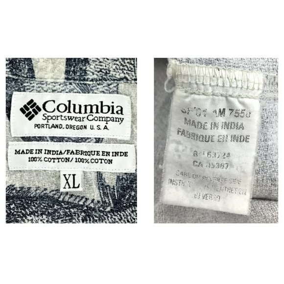 Columbia Sportswear Button Up Men's Fish Print Short Sleeve Shirt Size X-Large - Picture 8 of 9